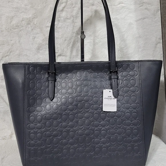 😍 Coach Signature Leather Designer Shoulder Purse Laptop Work Bag NWT - Picture 2 of 11